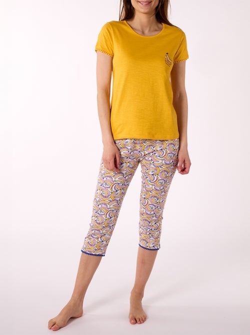 Pyjama court GHANA jaune - MELISSA BROWN - Kiabi Pyjama court GHANA jaune - MELISSA BROWN - Kiabi