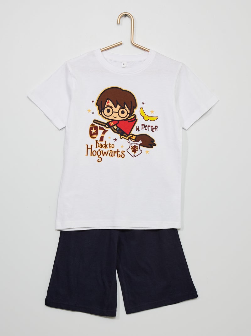 Pyjama court 'Harry Potter' blanc/noir - Kiabi