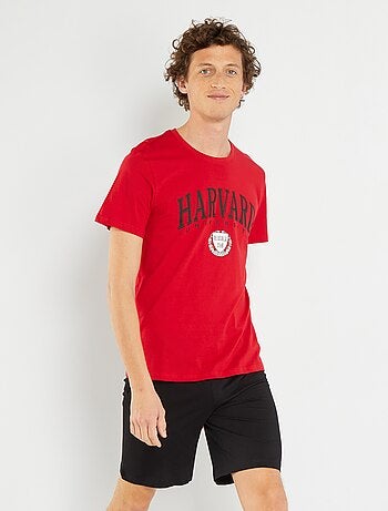 Kiabi - Pyjama court 'Harvard' en jersey - 2 pièces - Homme - Beige - XS