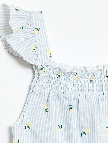 Pyjama court haut volanté + short - 2 pièces