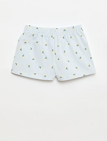 Pyjama court haut volanté + short - 2 pièces