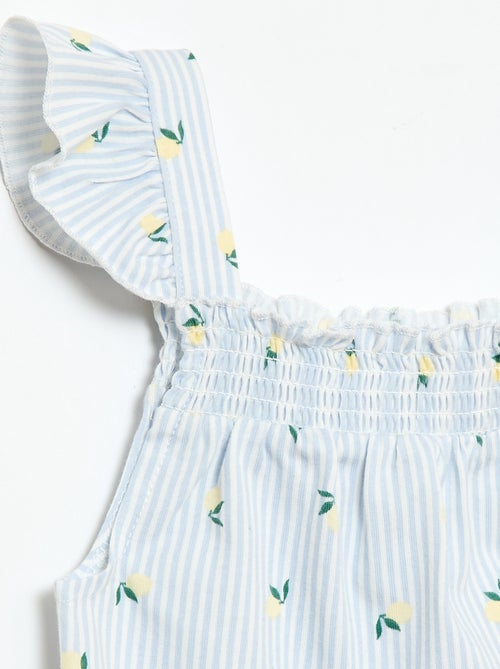 Pyjama court haut volanté + short - 2 pièces - Kiabi