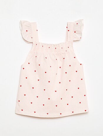 Pyjama court haut volanté + short - 2 pièces