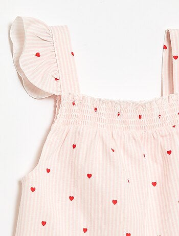 Pyjama court haut volanté + short - 2 pièces