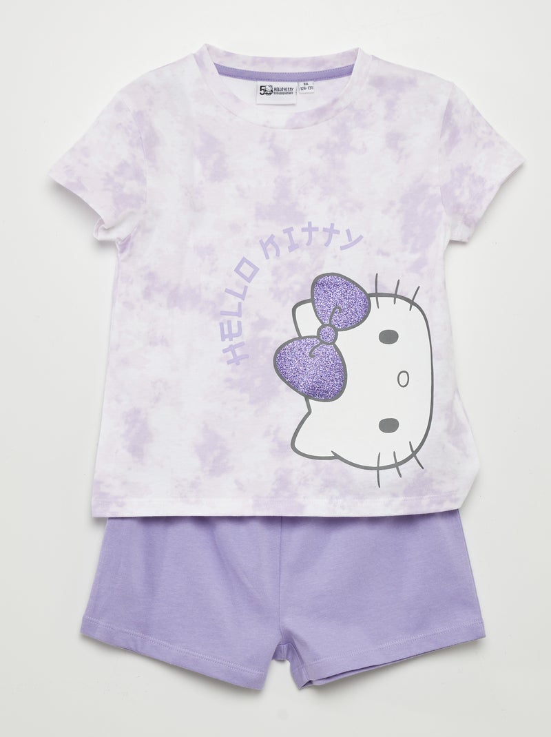 Pyjama court 'Hello Kitty' - 2 pièces Violet - Kiabi