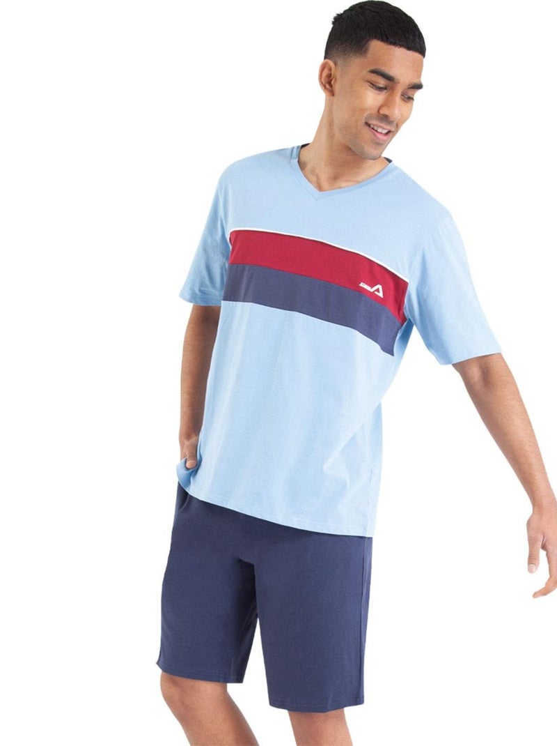 Pyjama court homme Chic Bleu - Kiabi