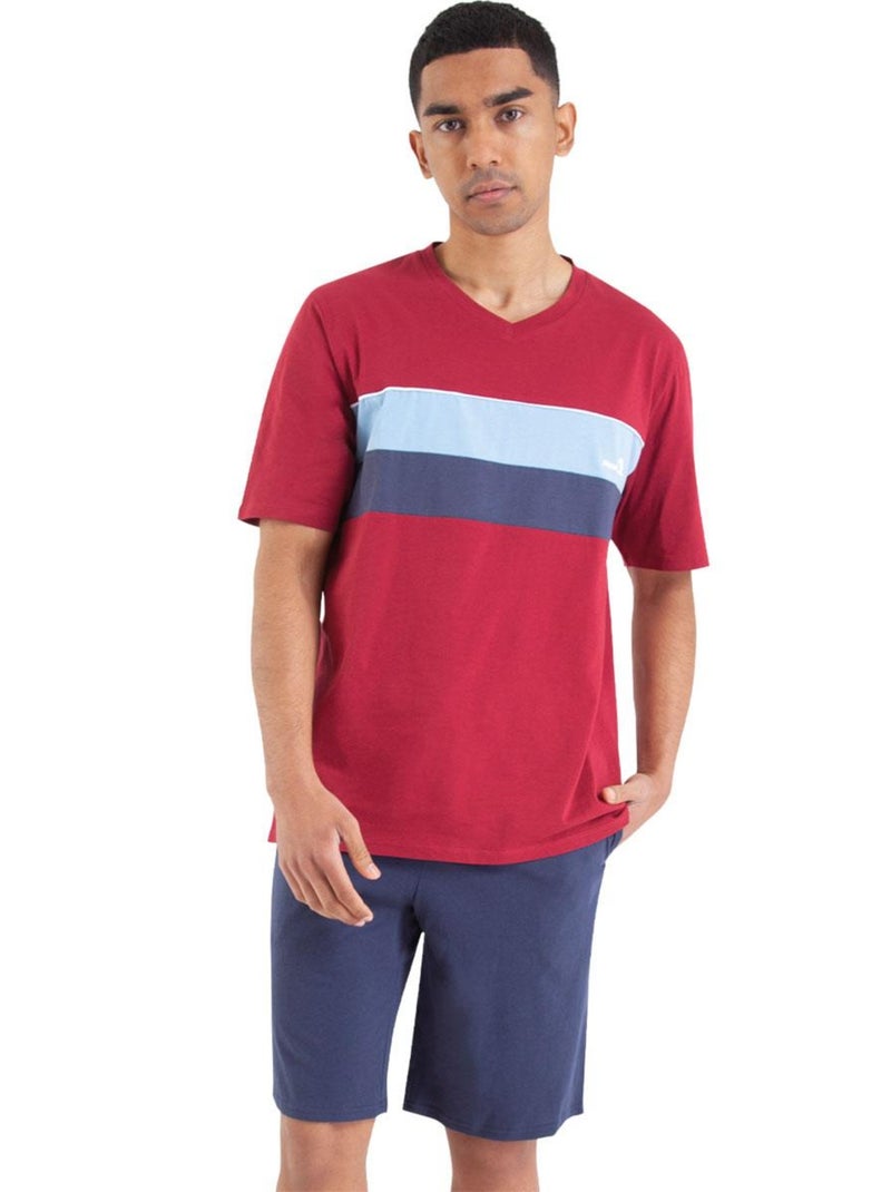 Pyjama court homme Chic Rouge - Kiabi