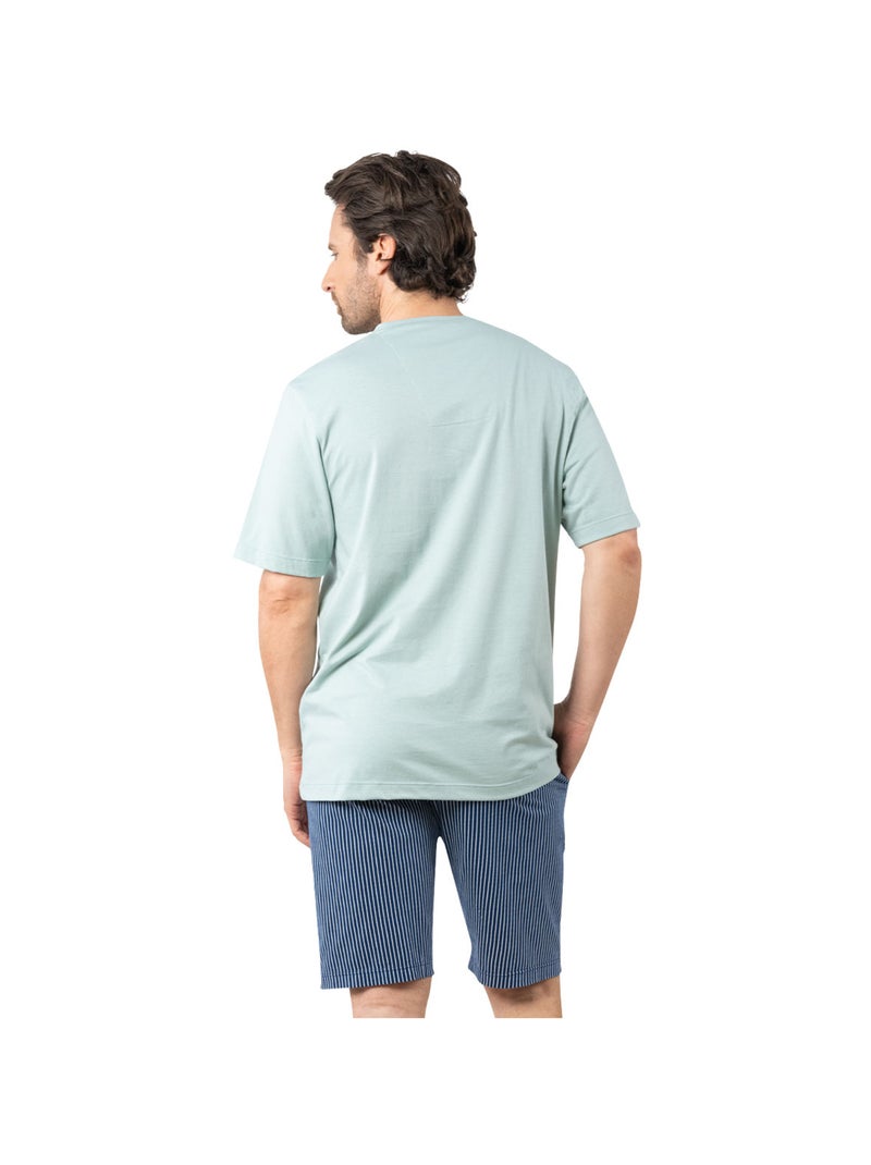 Pyjama Court homme Coton Bio Eminence Bleu - Kiabi