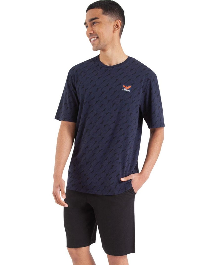Pyjama court homme Easy Print Noir - Kiabi