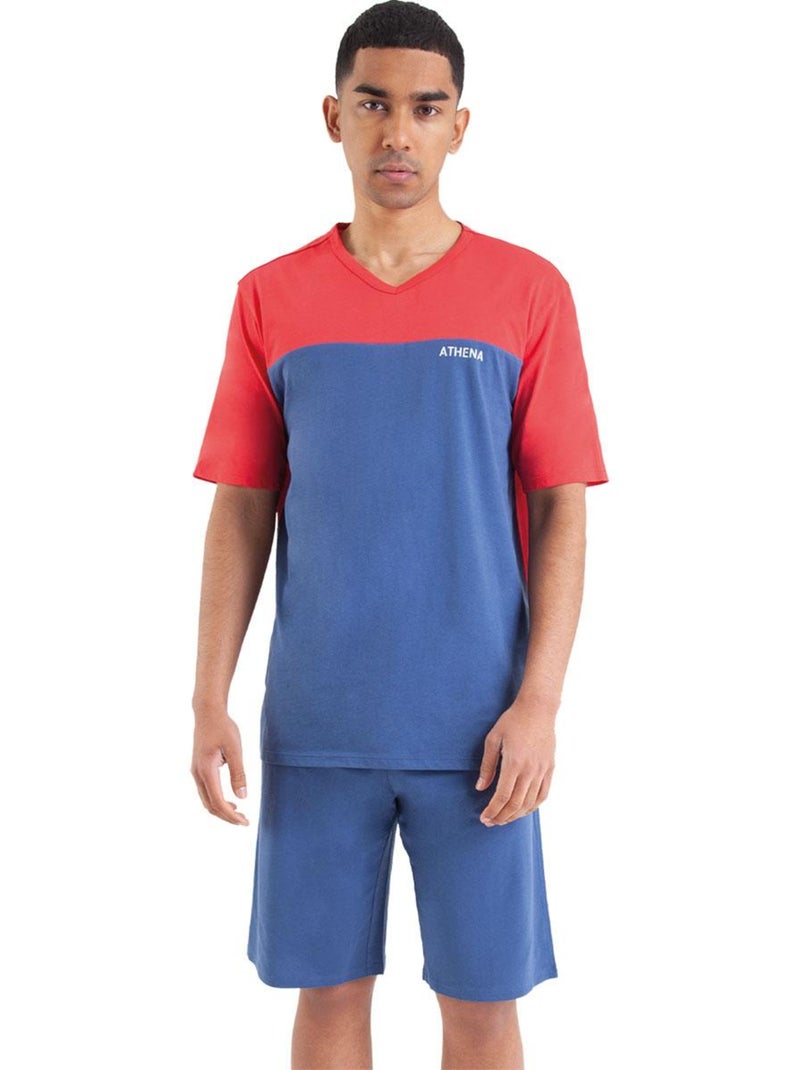 Pyjama court homme Eco Pack Bleu - Kiabi