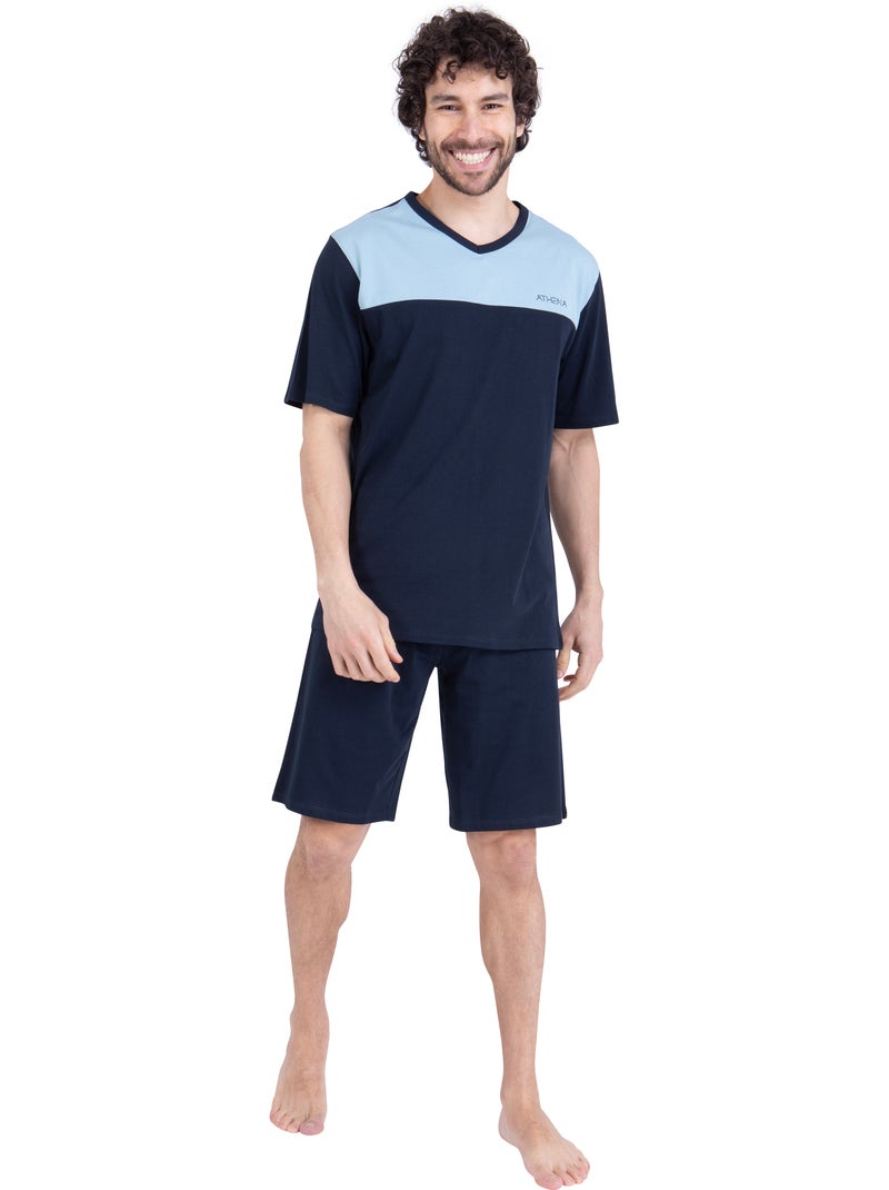 Pyjama court homme ecopack construction athena Bleu - Kiabi
