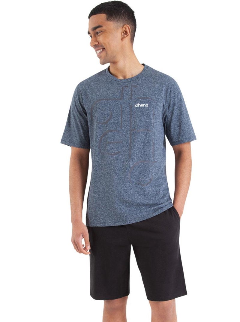 Pyjama court homme Homewear Bleu - Kiabi