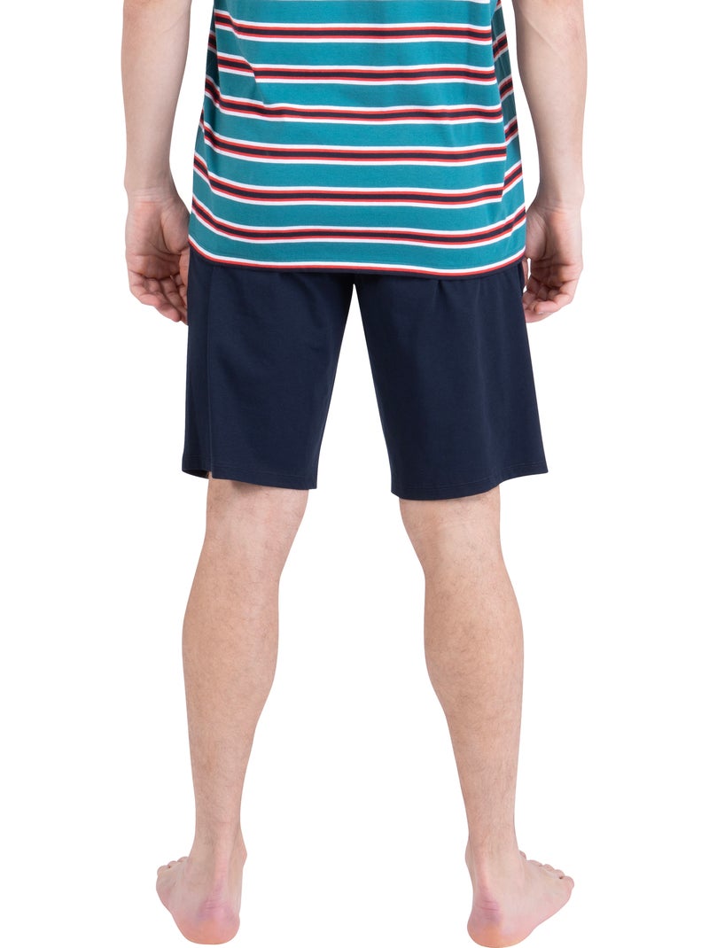 Pyjama court homme rayures aventure athena Bleu Rouge Blanc - Kiabi