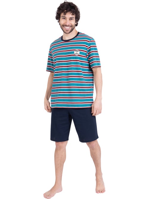 Pyjama court homme rayures aventure athena - Kiabi Pyjama court homme rayures aventure athena - Kiabi