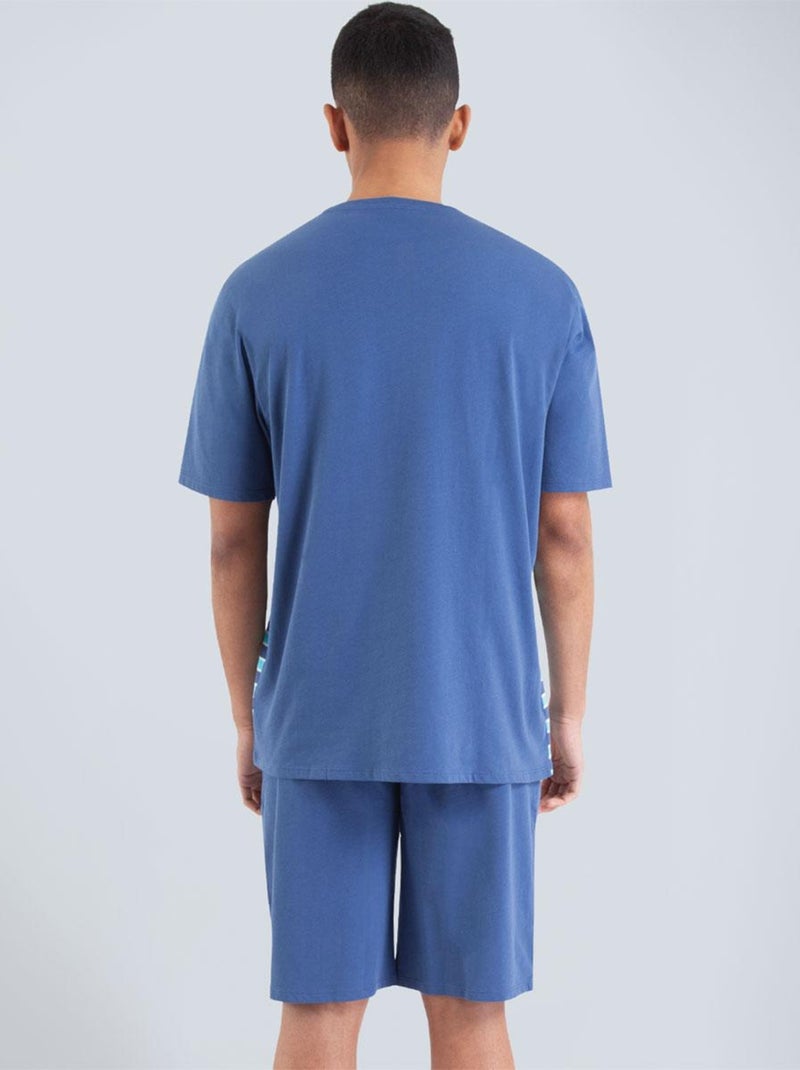 Pyjama court homme Rayures Bleu - Kiabi