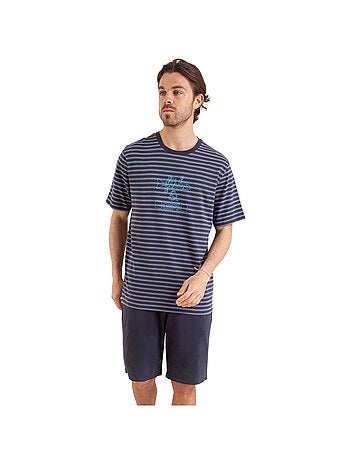 Pyjama court homme Rayures Fish & Chips Athena