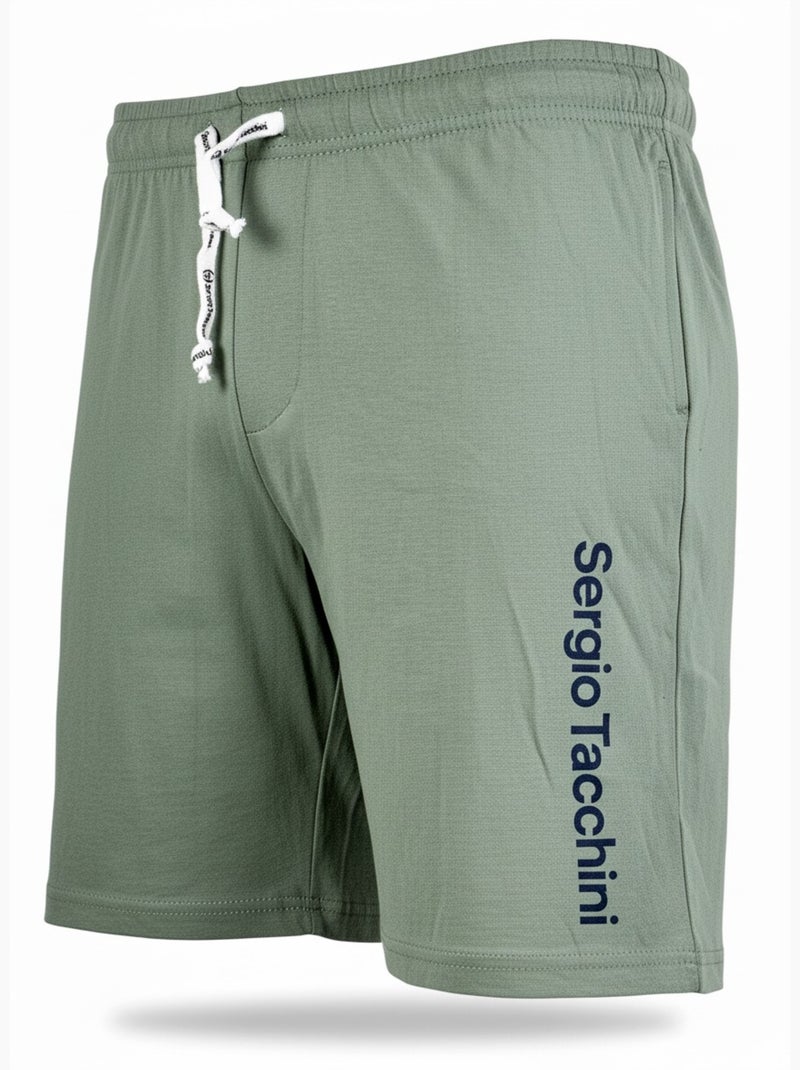 Pyjama Court Homme Sergio Tacchini Blanc/Kaki - Kiabi