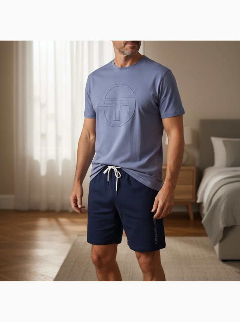 Pyjama Court Homme Sergio Tacchini Bleu ardoise - Kiabi