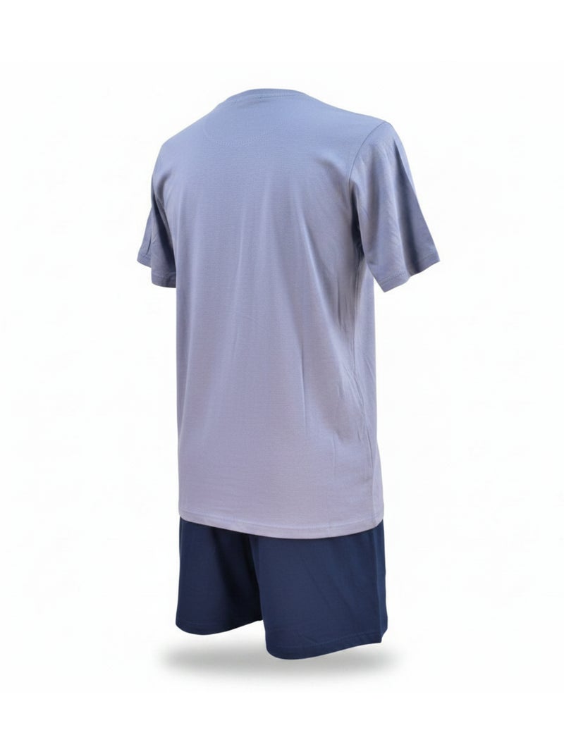 Pyjama Court Homme Sergio Tacchini Bleu ardoise - Kiabi