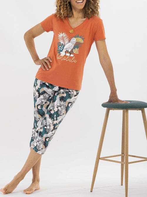 Pyjama court HONOLULU gris - MELISSA BROWN - Kiabi Pyjama court HONOLULU gris - MELISSA BROWN - Kiabi