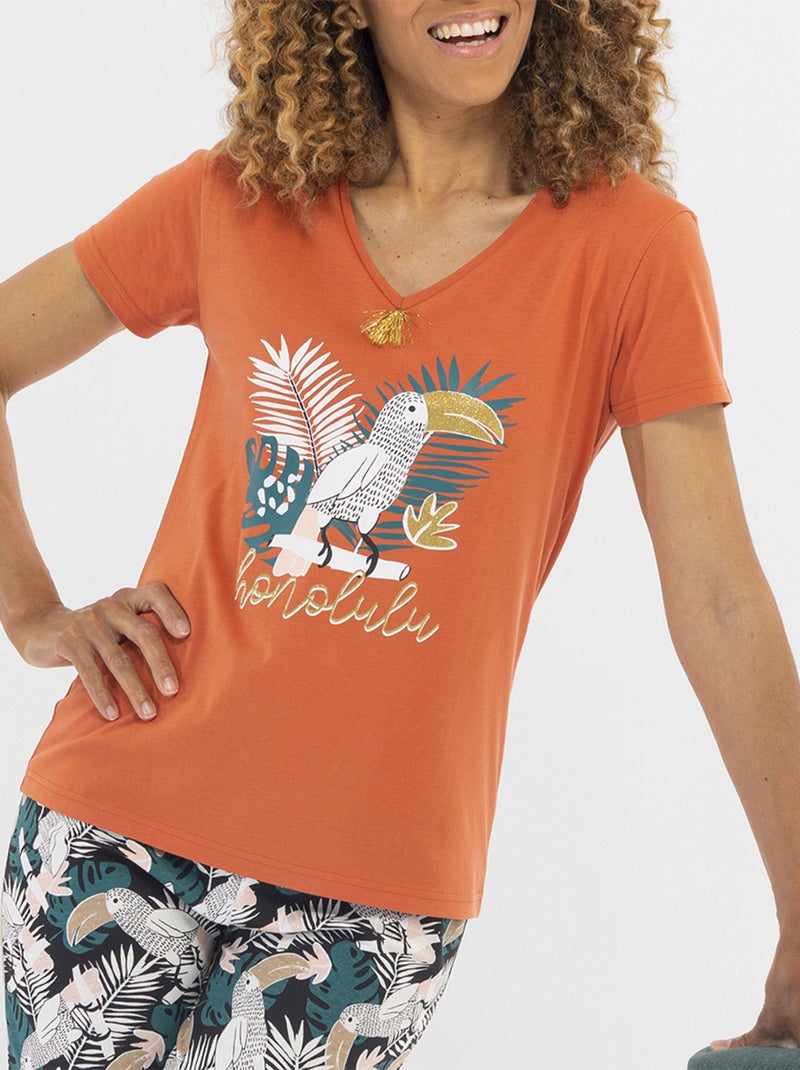 Pyjama court   HONOLULU gris - MELISSA BROWN Gris clair - Kiabi