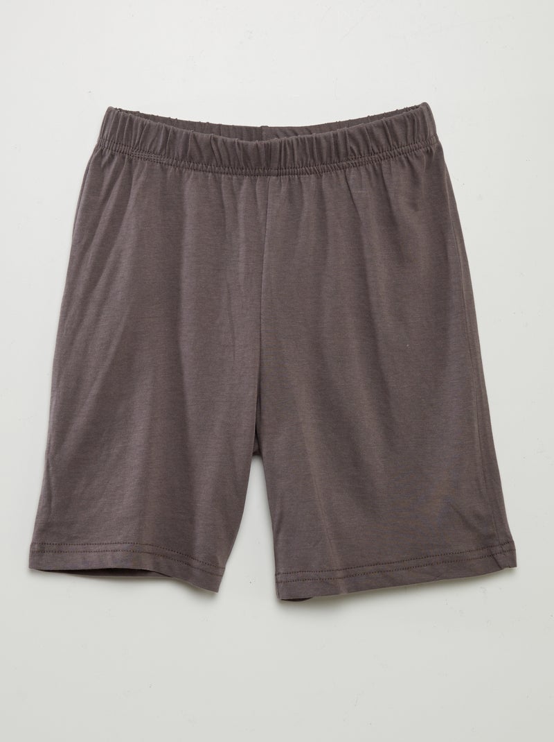 Pyjama court imprimé - 2 pièces Beige - Kiabi