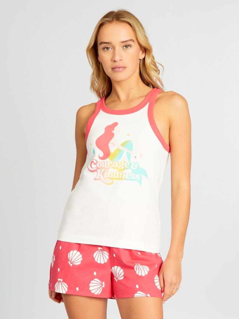 Pyjama court imprimé 'Disney Princess' - 2 pièces Blanc/rouge - Kiabi