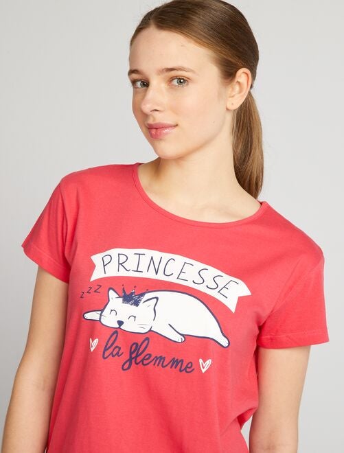 Pyjama court imprimé 'princesse' - 2 pièces - Kiabi
