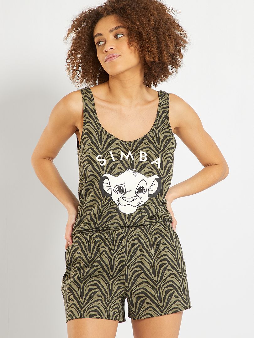Pyjama court imprimé zébré 'Simba' kaki simba - Kiabi
