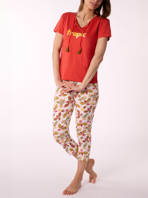 Pyjama court INKY rouge - MELISSA BROWN - Kiabi Pyjama court INKY rouge - MELISSA BROWN - Kiabi