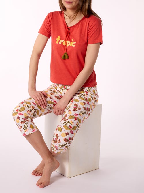 Pyjama court INKY rouge - MELISSA BROWN - Kiabi Pyjama court INKY rouge - MELISSA BROWN - Kiabi