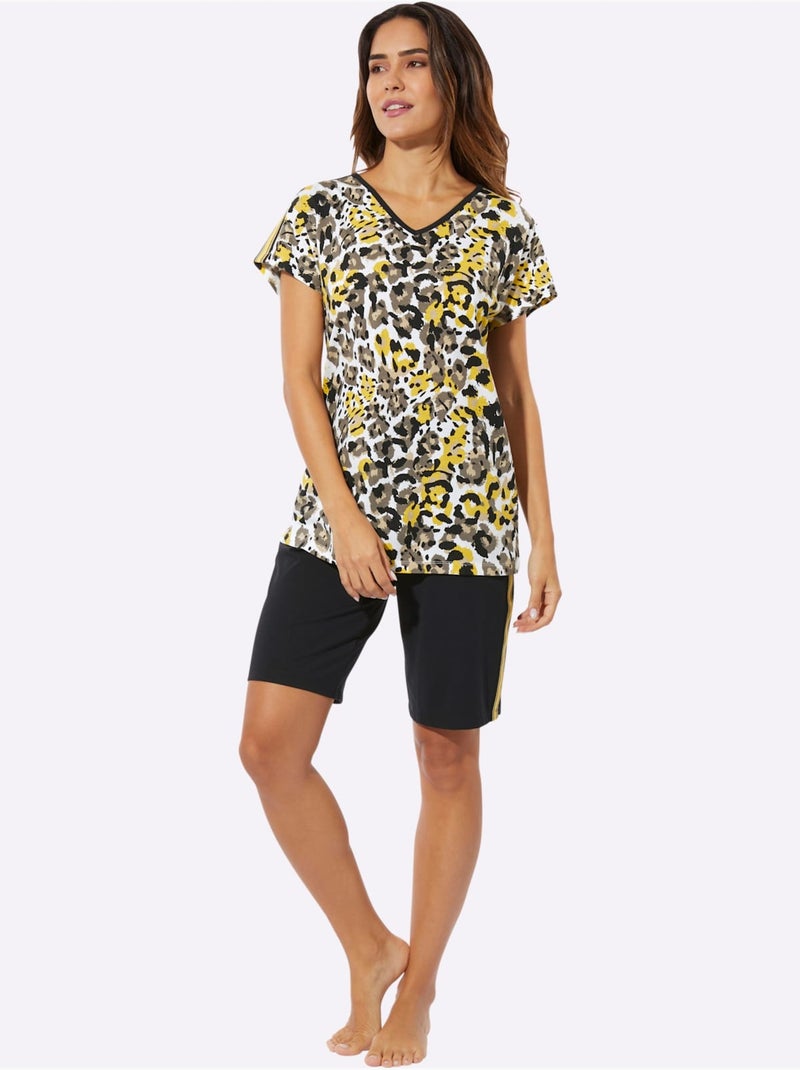 Pyjama Court Jersey Fin - Taille Standard - Moda Vilona Ecru - Kiabi