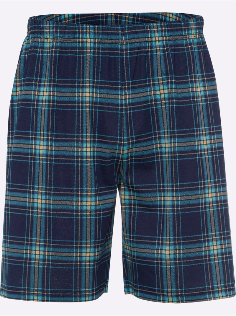 Pyjama court jersey fin - taille standard - moda vilona Noir Bleu marine - Kiabi
