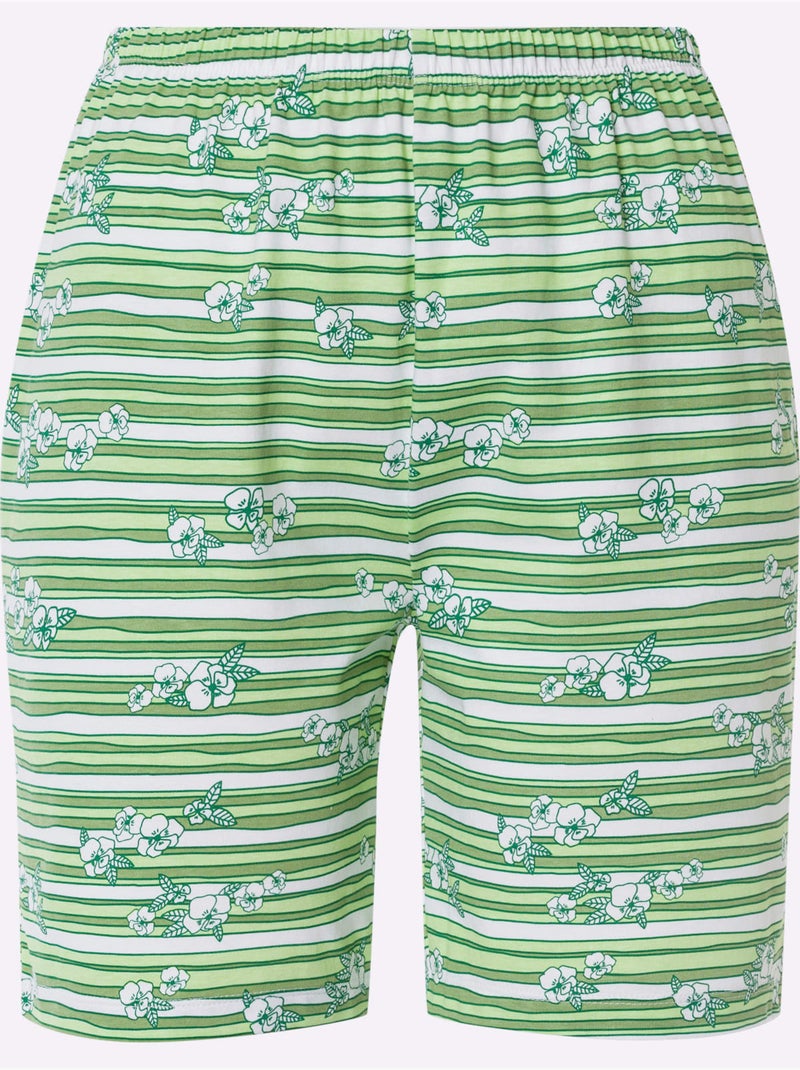 Pyjama Court Jersey Fin - Taille Standard - Moda Vilona Vert - Kiabi