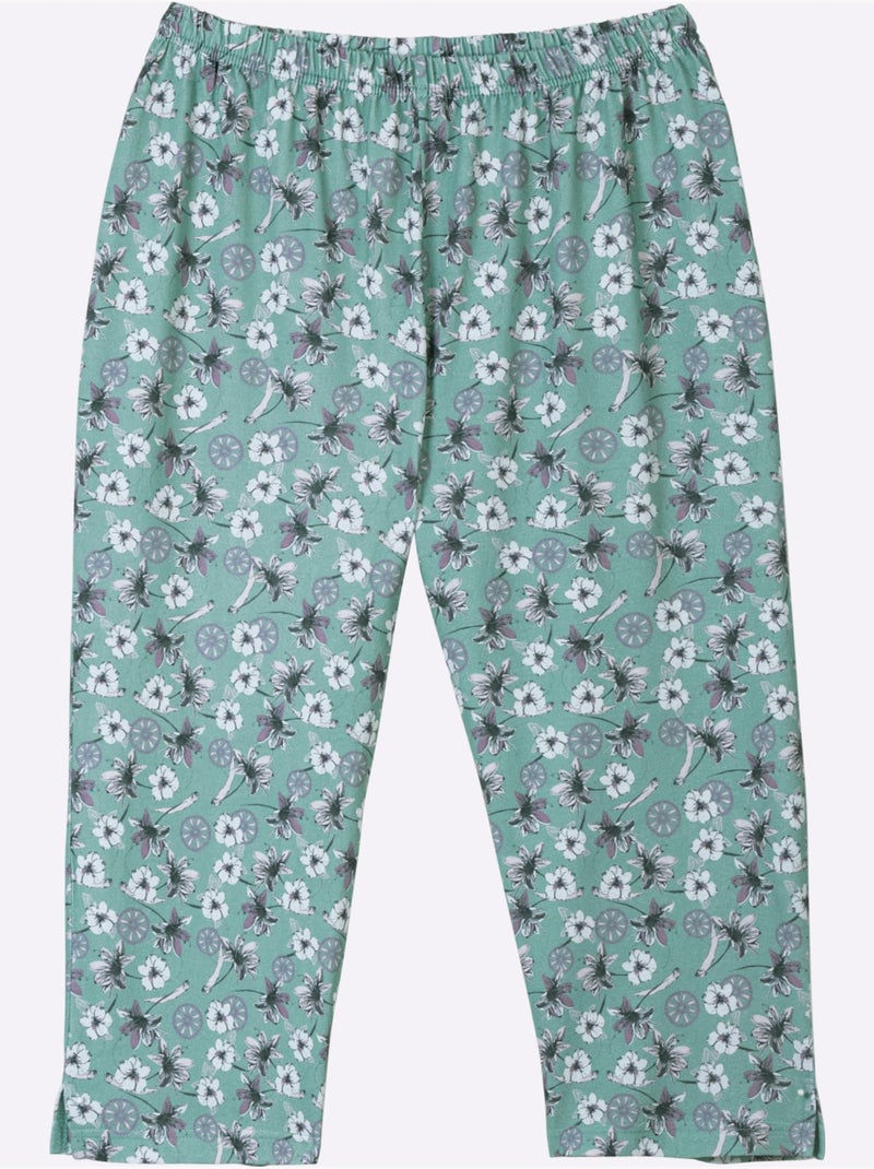 Pyjama Court Jersey Fin - Taille Standard - Moda Vilona Vert Sauge - Kiabi