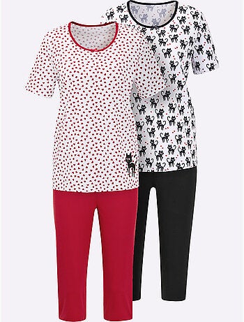 Pyjama Court Jersey Fin - Taille Standard - Witt - Lot de 2