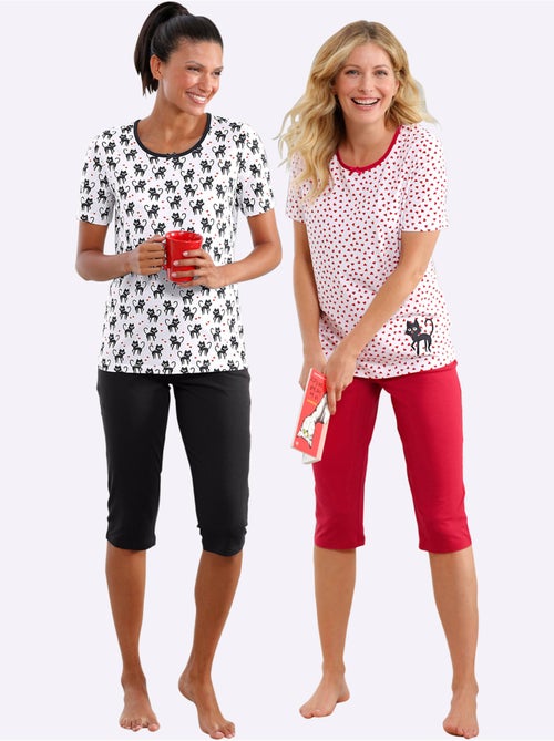 Pyjama Court Jersey Fin - Taille Standard - Witt - Lot de 2 - Kiabi