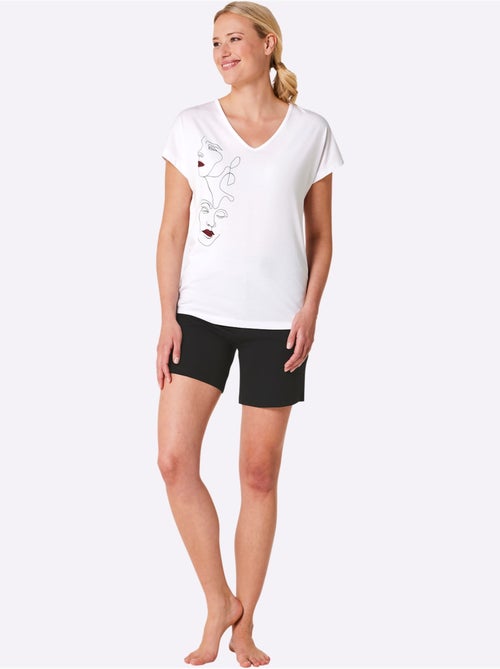 Pyjama Court Jersey Fin - Taille Standard - Witt - Kiabi Pyjama Court Jersey Fin - Taille Standard - Witt - Kiabi