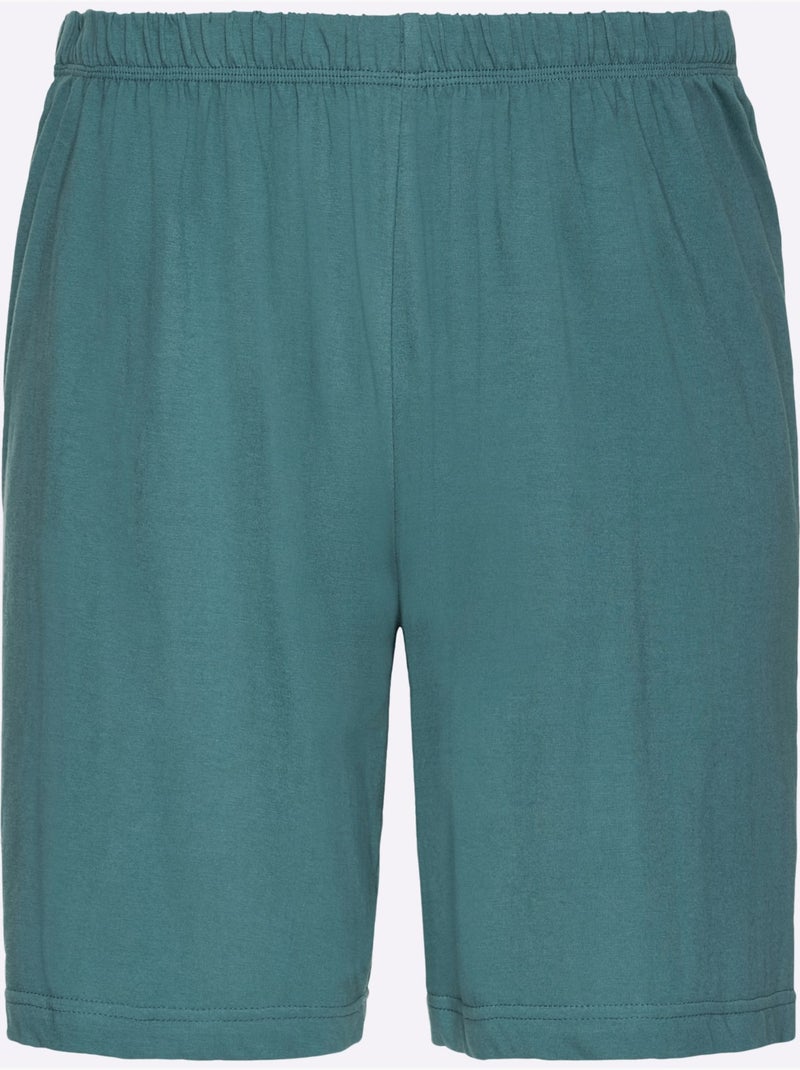 Pyjama court jersey fin - taille standard - witt Bleu pétrole - Kiabi