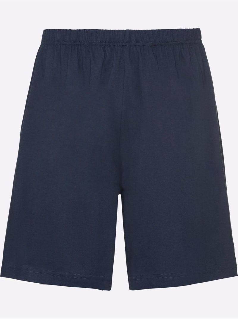 Pyjama court jersey fin - taille standard - witt Bleu Rouge - Kiabi