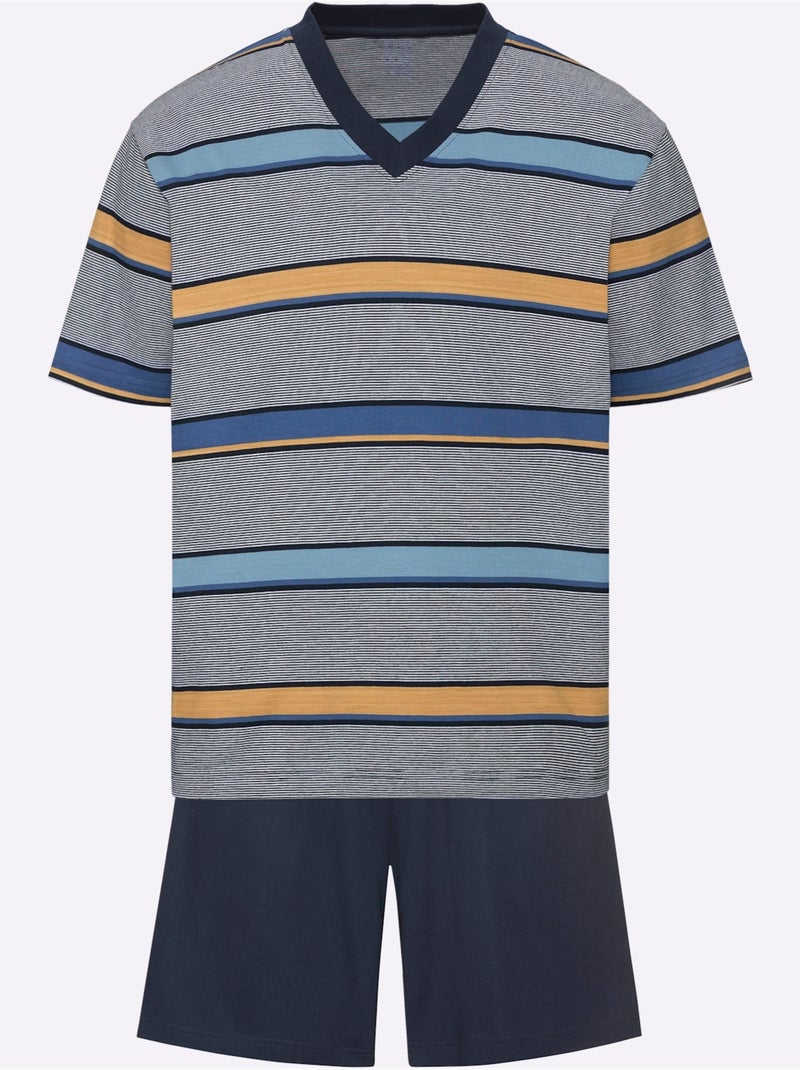 Pyjama court jersey fin - taille standard - witt Multicolore - Kiabi
