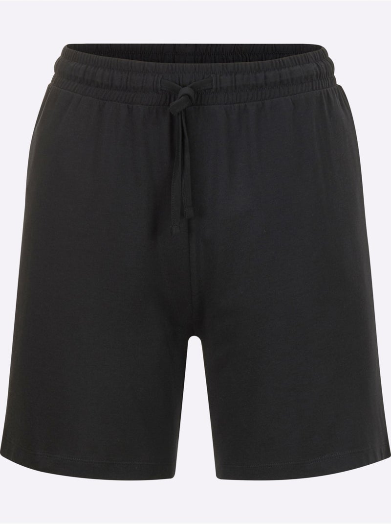 Pyjama Court Jersey Fin - Taille Standard - Witt Noir Rouge - Kiabi