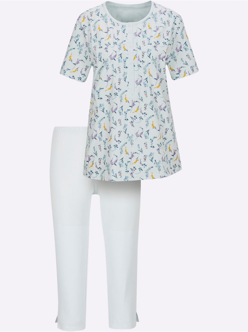 Pyjama Court Jersey Fin - Taille Standard - Witt Vert menthe - Kiabi