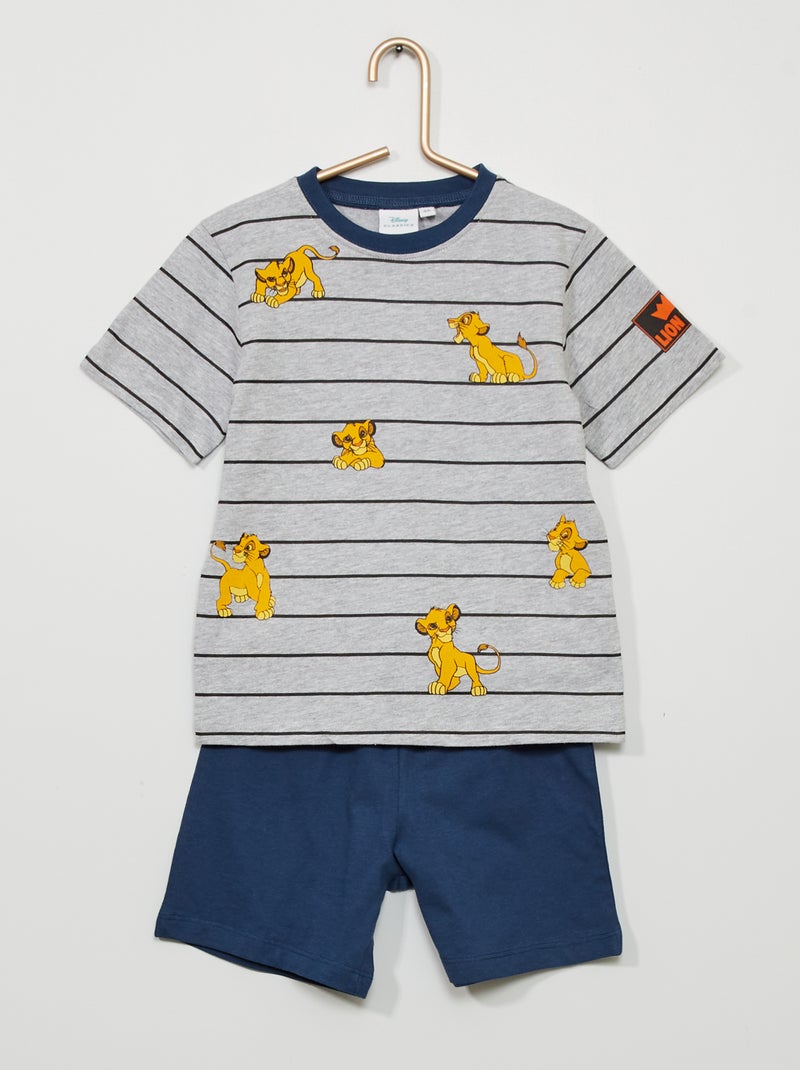 Pyjama court 'Le Roi Lion' 'Disney' - 2 pièces blanc/marine - Kiabi