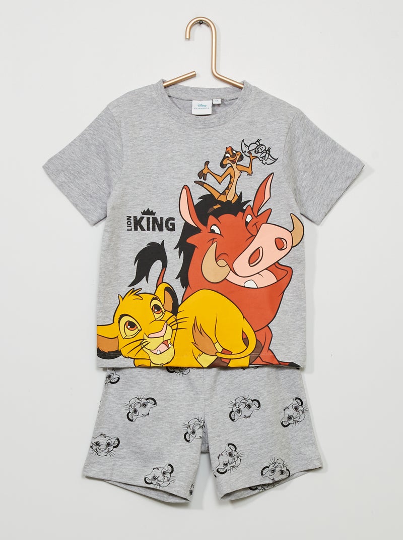 Pyjama court 'Le Roi Lion' 'Disney' - 2 pièces gris - Kiabi