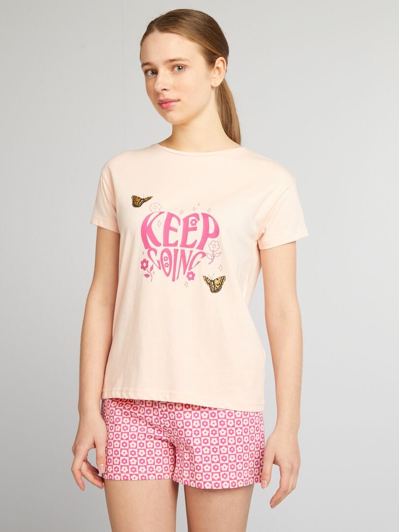 Pyjama Court Etam Fantaisie Violet - Taille 36 - Occasion Très Bon état
