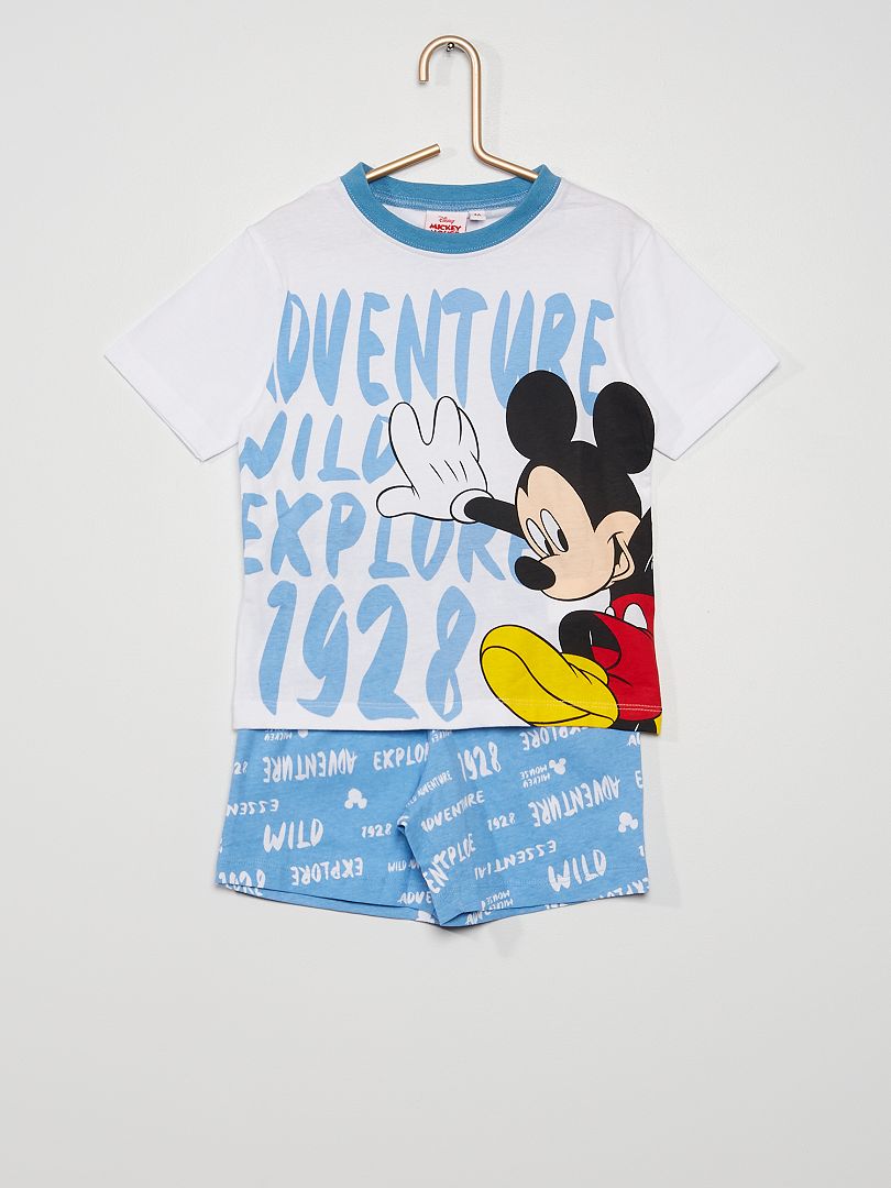 Pyjama court 'Mickey' blanc/bleu - Kiabi