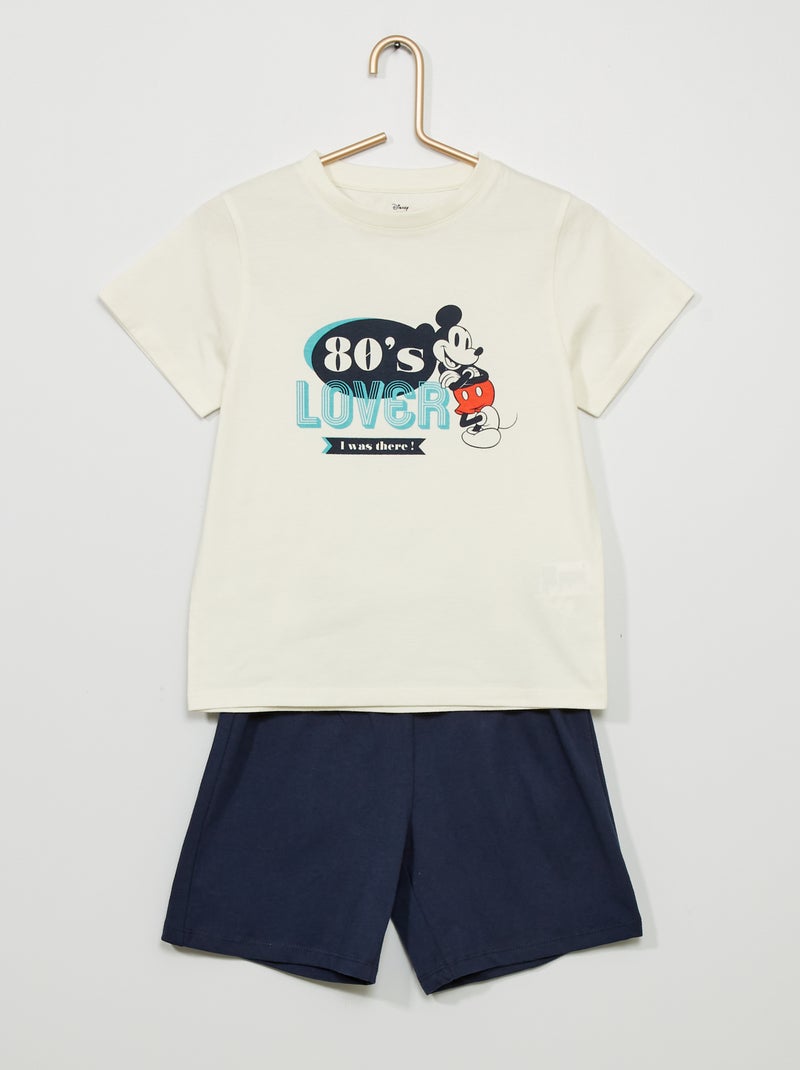 Pyjama court 'Mickey' 'Disney' Blanc/Bleu - Kiabi
