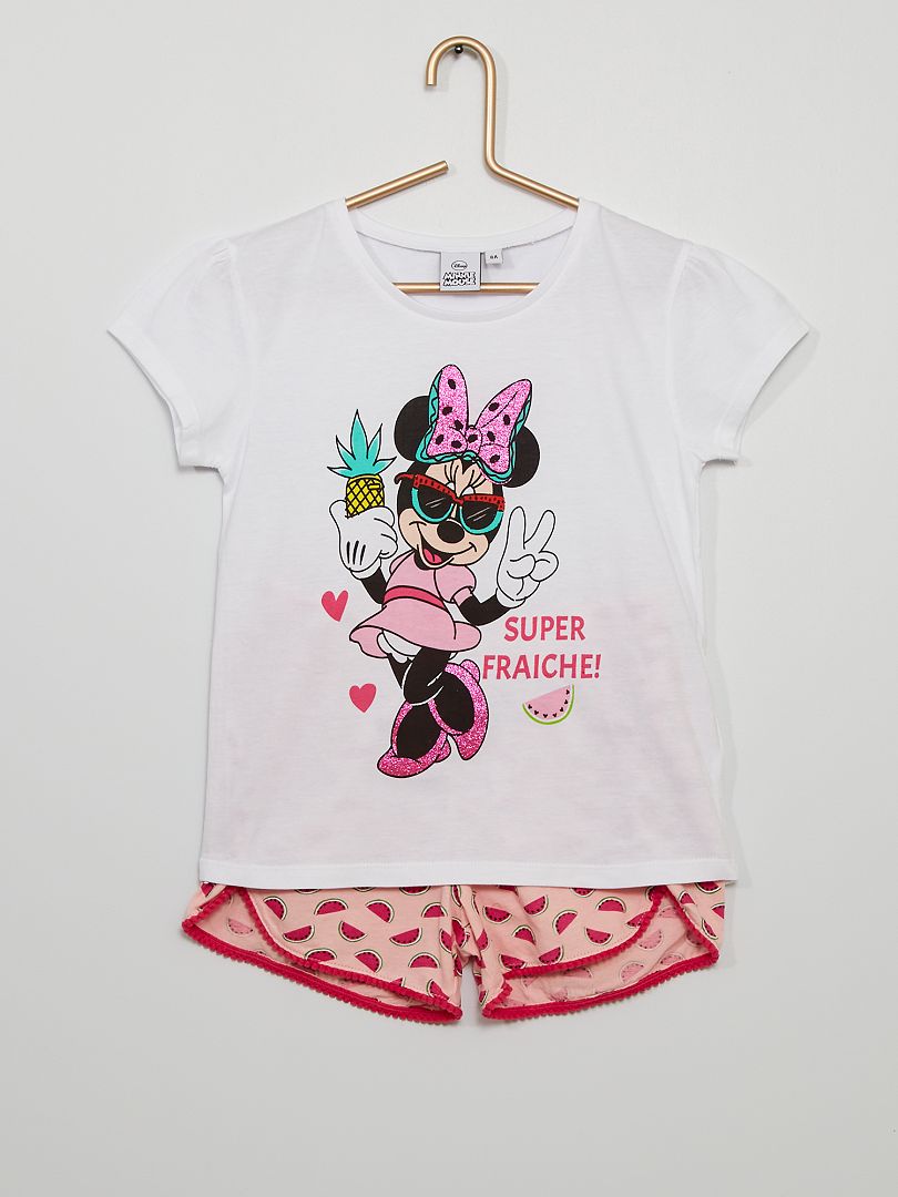 Pyjama court 'Minnie' blanc/rose - Kiabi
