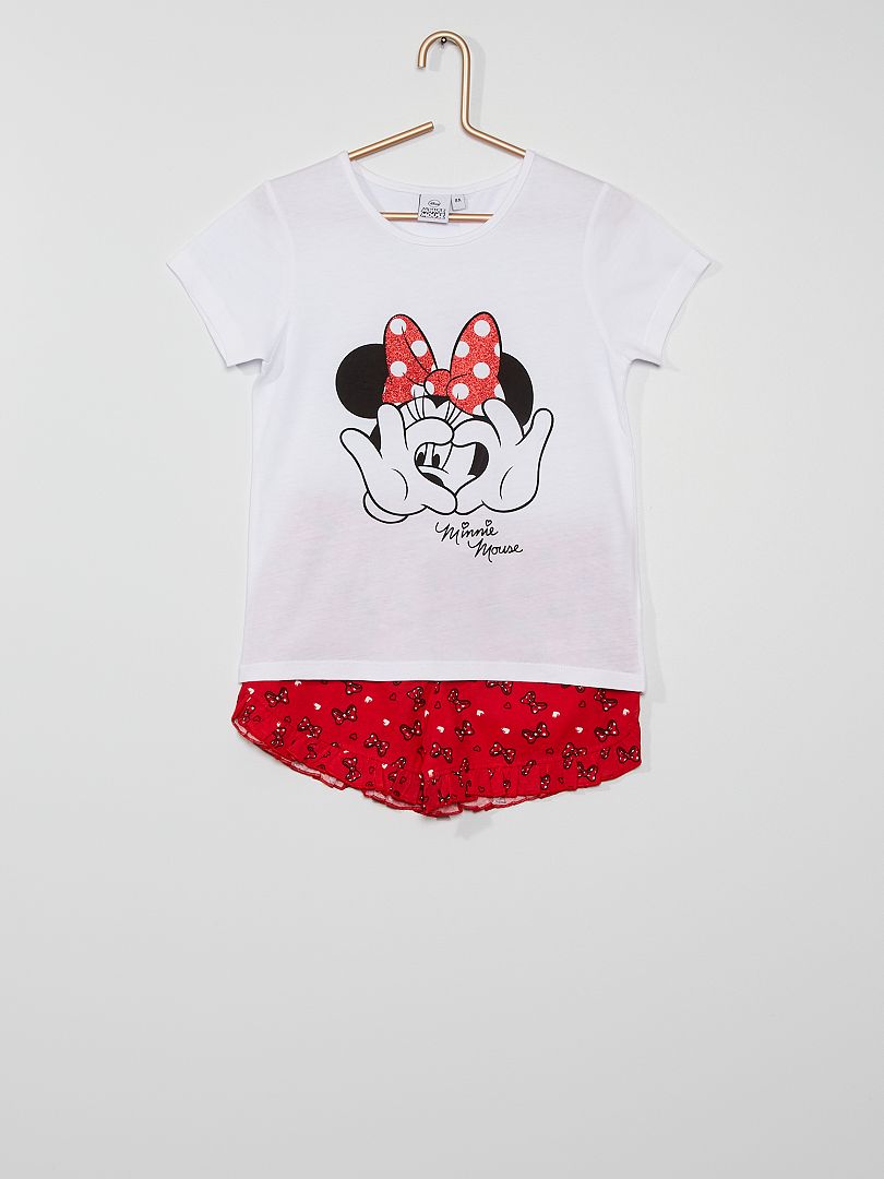 Pyjama court 'Minnie' blanc/rouge - Kiabi